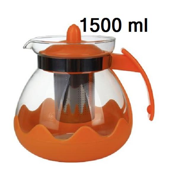 Gambar Teko Saringan Boxing Glass Pot Multi Function Tea Pot 1500ml Home Line - Orange dari TOKO MEGA RIA NEW undefined Tokopedia
