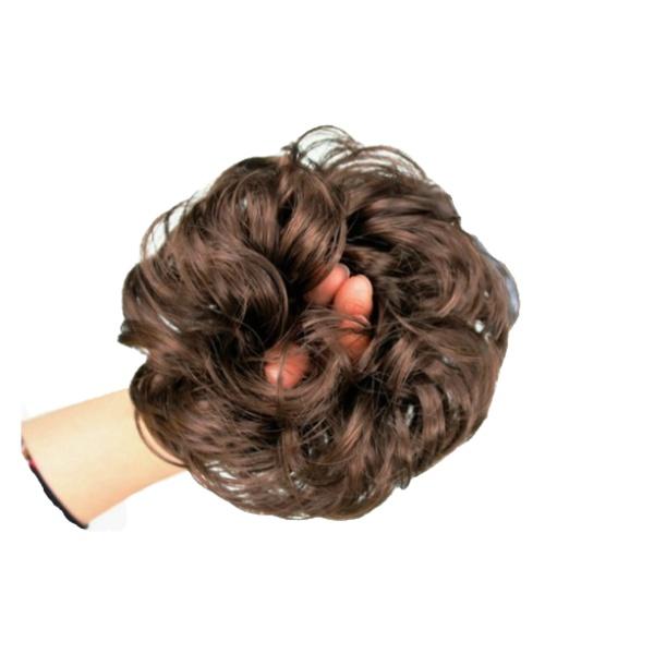 Gambar RAMBUT PALSU SANGGUL GELOMBANG BENTUK IKAT RAMBUT FUNBUN CEPOL CURLY - light brown dari M.N.S SHOP undefined Tokopedia