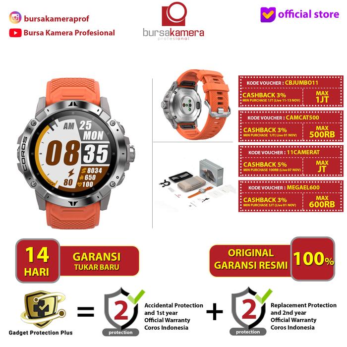 Gambar Coros Vertix 2 GPS Adventure Smart Watch Outdoor Jam Tangan RESMI - Lava dari Bursa Kamera Profesional undefined Tokopedia
