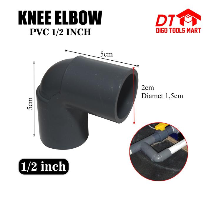 Gambar Knee Elbow L PVC Keni Polos Ukuran 1/2 Inci 3/4 Inci 1 Inci - 1/2 Inci dari Digo Tools Mart undefined Tokopedia