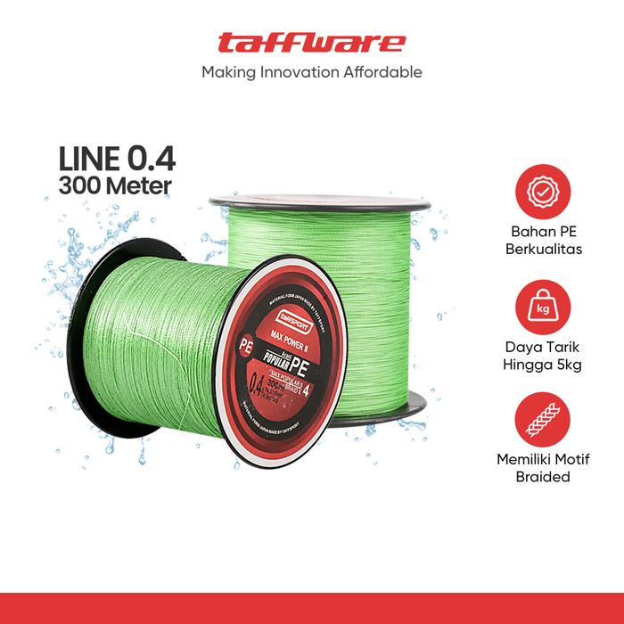 Gambar Senar Benang Pancing TaffSPORT Braided Thick Line 300 Meter - BLTP - 0.4 dari Taffware Official Store Kota Administrasi Jakarta Barat Tokopedia