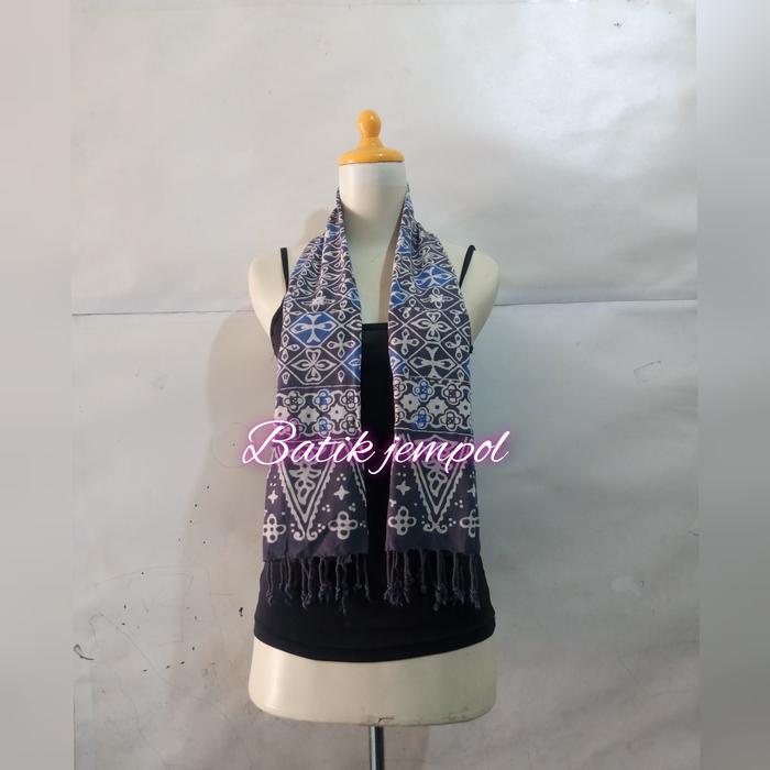 Gambar syal batik cap warna soft - scarf batik - Biru dari Batik Jempol undefined Tokopedia