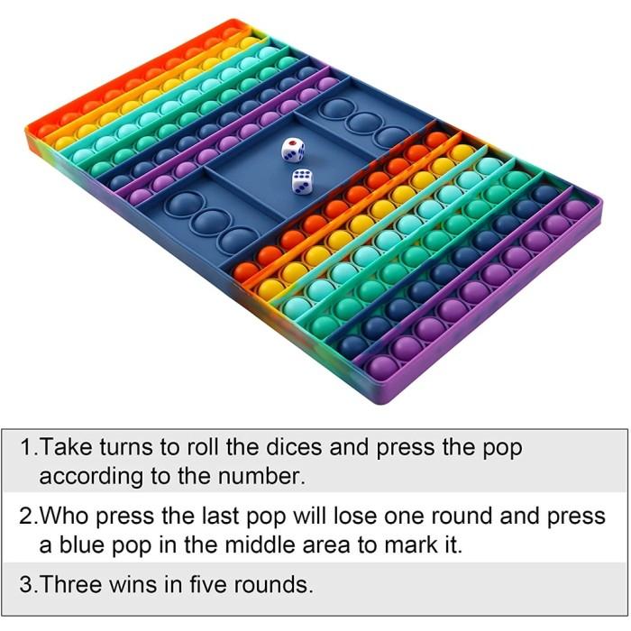 Gambar mainan pop it jumbo rainbow popits board game popit figet toys 44*30CM - Dadu jumbo dari Oppolia undefined Tokopedia