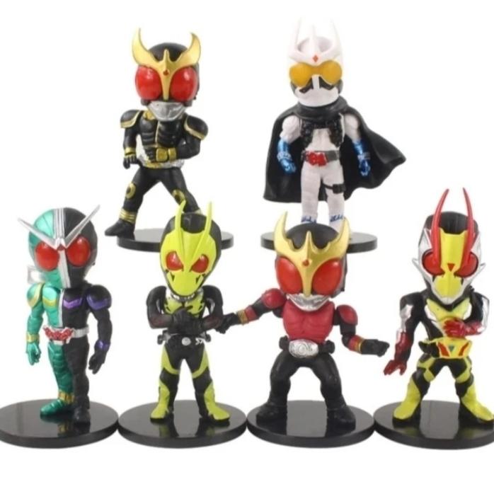 Gambar Action Figure Kamen Rider W Kuuga Zero One Set isi 6 pcs/Mainan anak - set#6pcs dari Lapaku M2 undefined Tokopedia