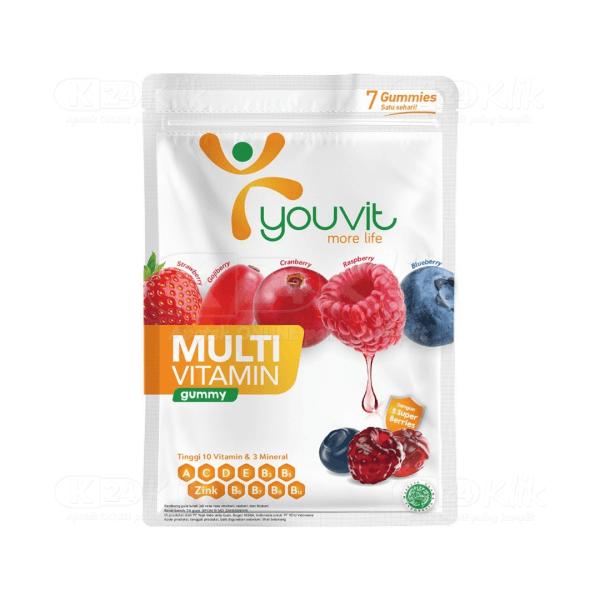 Gambar YOUVIT MULTIVITAMIN GUM MIX BERRY SACHET (1 PCS) dari K24Klik undefined Tokopedia