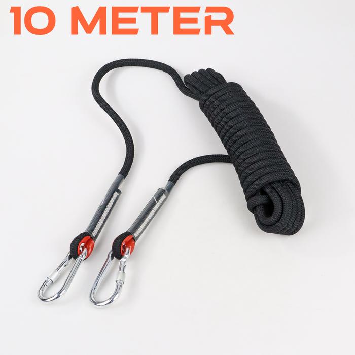 Gambar Tali Paracord Panjat Tebing Climbing Rope 10mm 10 M carabiner Black - Hitam dari Omjak.id undefined Tokopedia