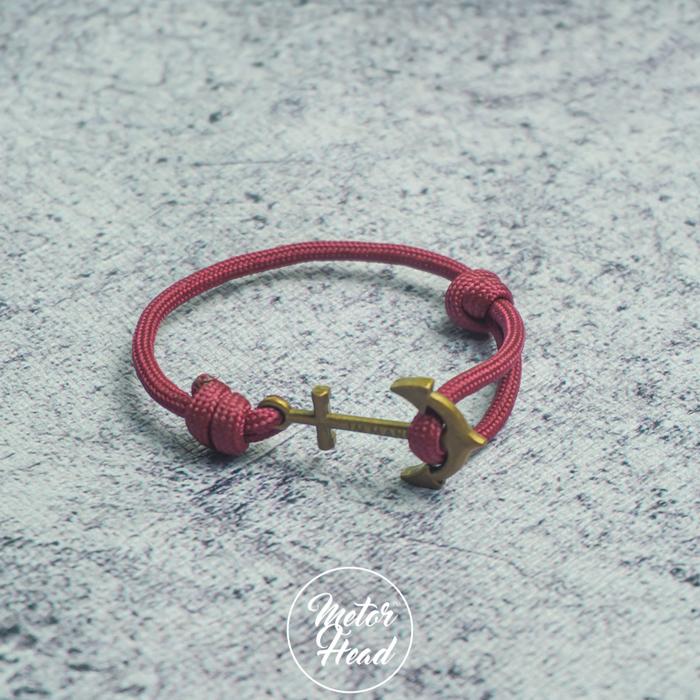 Gambar Gelang SIMPLE ANCHOR Gelang Tali Gelang Jangkar Simpel Gelang Unisex - Maroon dari Metor Head undefined Tokopedia