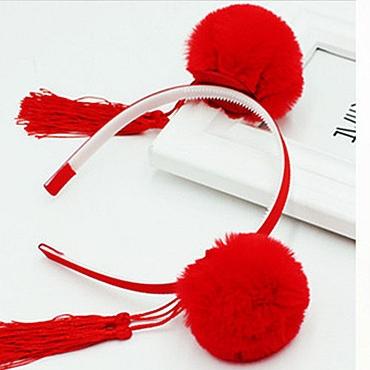 Gambar Jepitan Pita Rambut Bulu PomPom Aksesories Jepit Anak Murah Pita Merah - BANDO POMPOM dari MadisonShop undefined Tokopedia