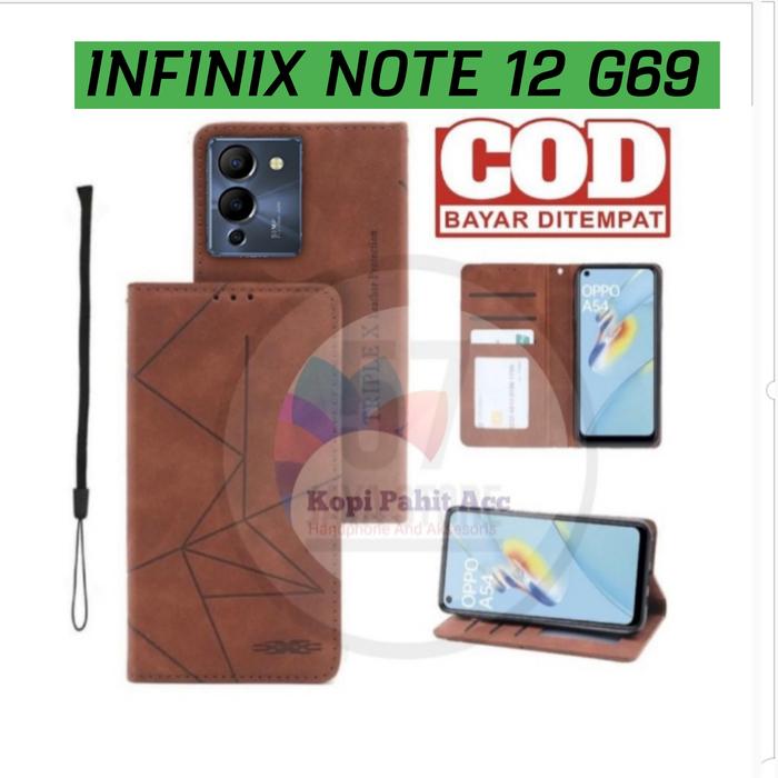 Gambar Case Infinix Note 12 G69 Flip Cover Wallet Leather Sarung Kulit Magnet - Coklat Tua, INF. Note12 G69 dari Tripel X Indonesia undefined Tokopedia