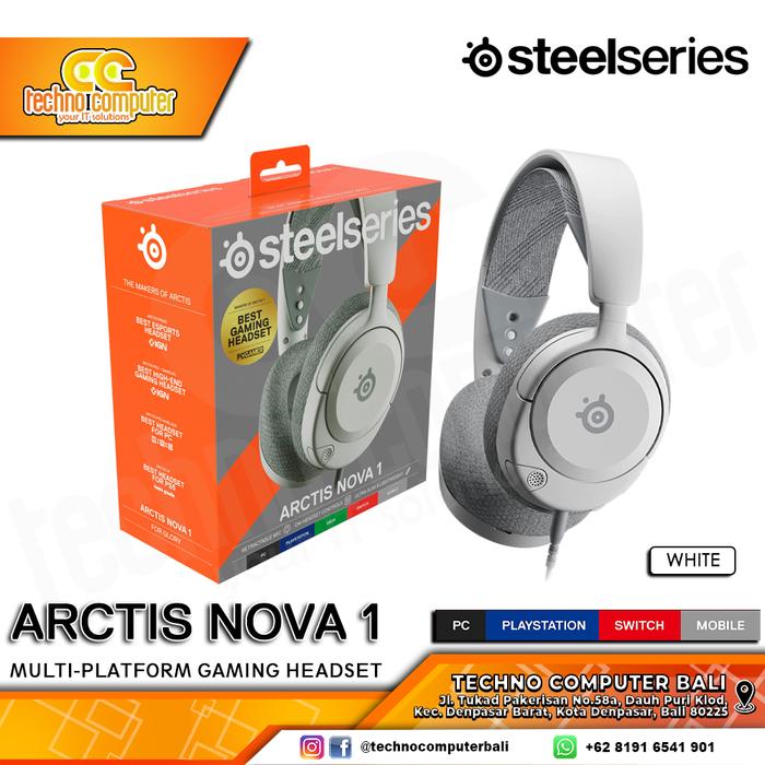 Gambar HEADSET GAMING STEELSERIES ARCTIS NOVA 1 - Gaming Headset - White dari Techno Computer Bali undefined Tokopedia