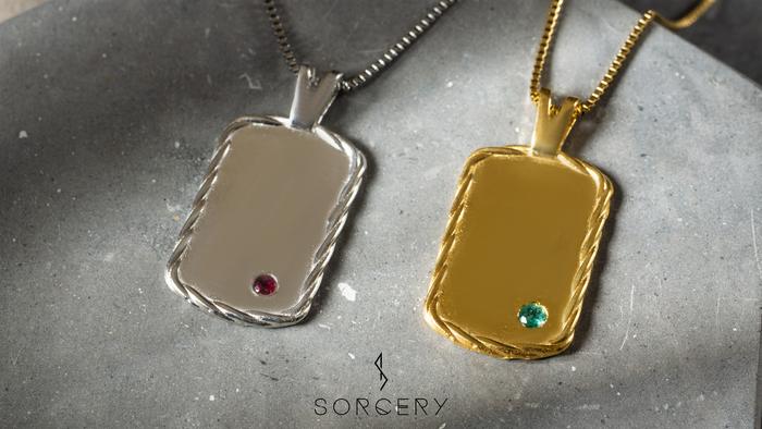 KAORU necklace licorice ruby onyx SILVER Promo SORCERY Pendant SGN 