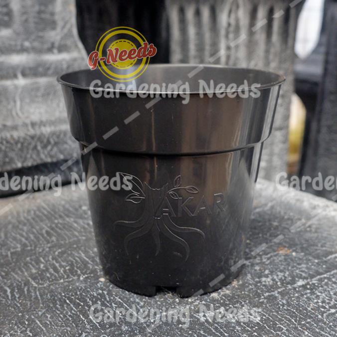 Gambar Pot Bunga Tanaman Plastik AKAR 12cm Bahan Tebal - Hitam dari Gardening Needs undefined Tokopedia