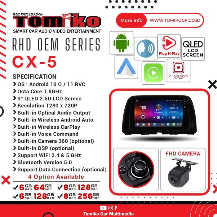 Gambar Headunit Android Mazda CX5 Double Din TOMIKO Mazda CX-5 - 6GB/64GB dari HS VARIASI Car Accessories undefined Tokopedia