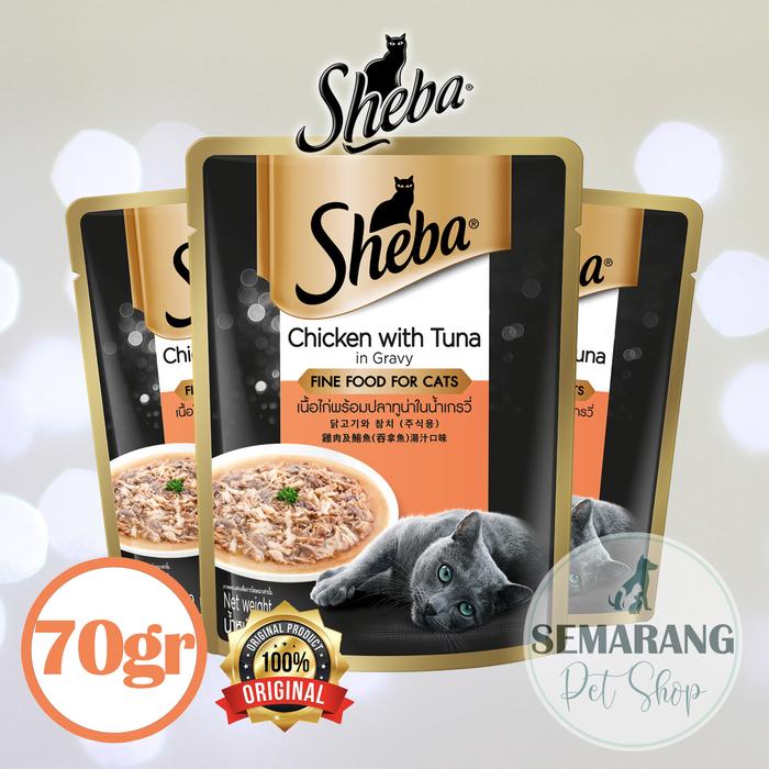Gambar Premium Wet Cat Food SHEBA Pouch 70gr Sachet Saset Makanan Basah - ChickTunaGravy dari Semarang Pet Shop undefined Tokopedia