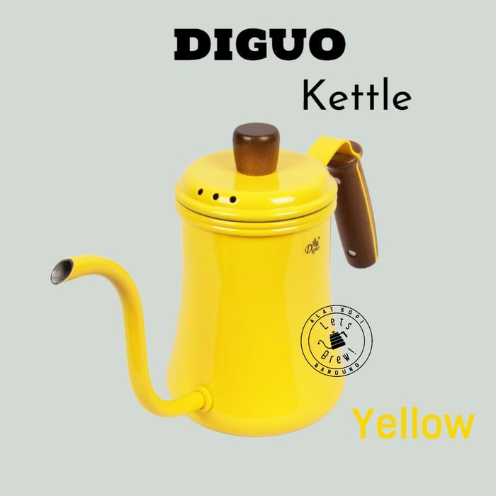 Gambar DIGUO KETTLE GOOSENECK COFFEE POT 700ML / TEKO LEHER ANGSA 700ML DG-15 - Yellow dari Alat Kopi Bandung undefined Tokopedia
