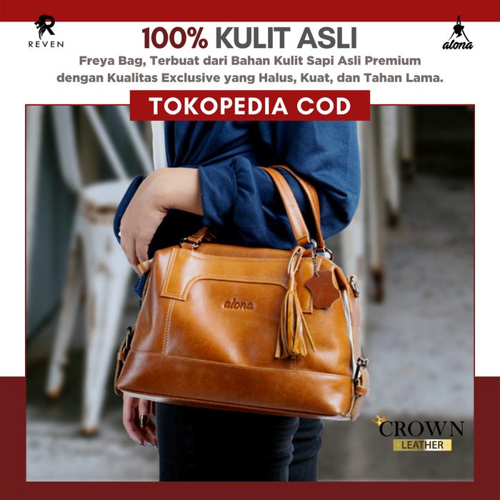 Gambar Shoulderbag Tas Selempang Wanita Cewek Exclusive Freya Kulit Sapi Asli - TAN dari Crown Leather Brands undefined Tokopedia