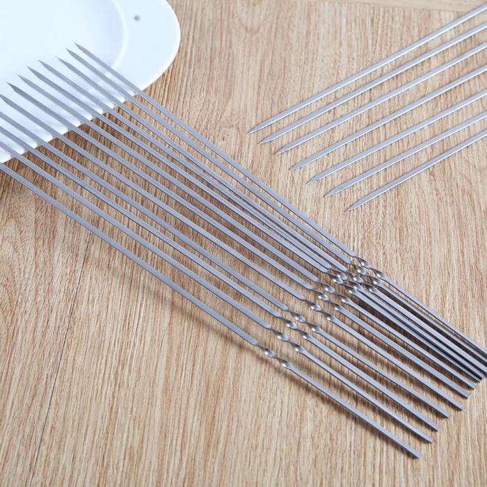 Gambar Alat Tusuk Tusukan Sate Pemanggang BBQ Barbeque Stainless Skewer - Ulir dari KorsetKu ID undefined Tokopedia