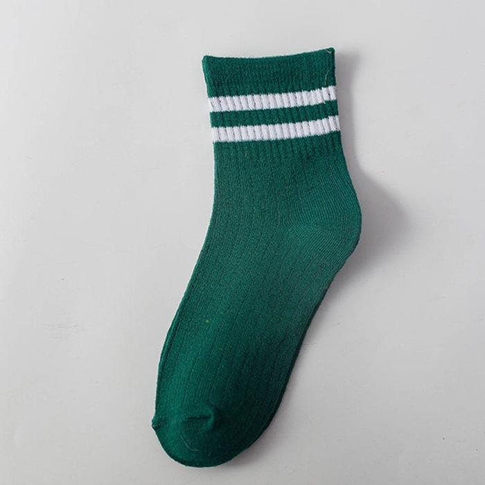Gambar Kaos kaki Korea Warna warni strip list garis semata kaki - Hijau dari Pingstore undefined Tokopedia