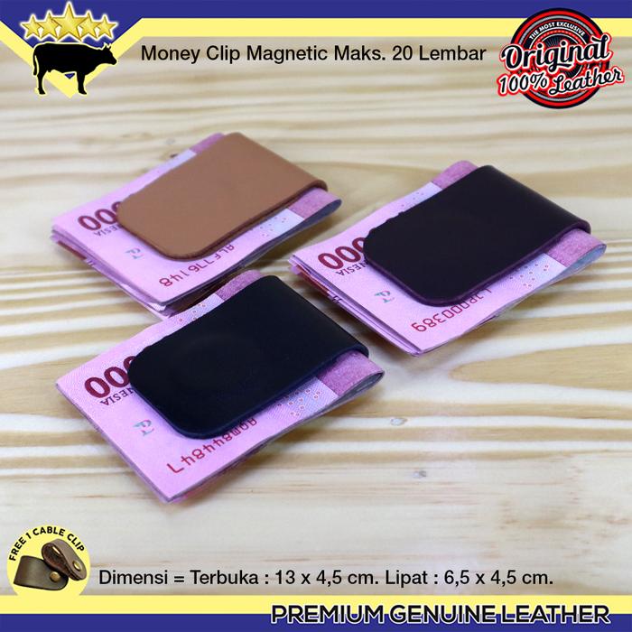 Gambar MONEY CLIP MAGNETIC LEATHER DOMPET MINI DOMPET MAGNET KULIT SAPI ASLI - FG TANPA JAHIT, BROWN dari BMK-SHOP undefined Tokopedia