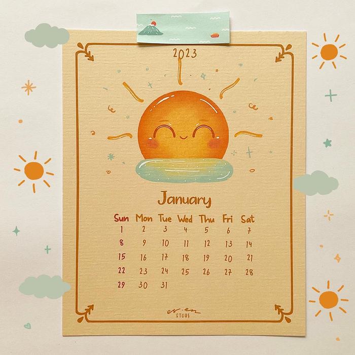 Gambar 2023 Calendar | Kalender 2023 Aesthetic Lucu | es.en store - TANPA STAND dari es.en store undefined Tokopedia