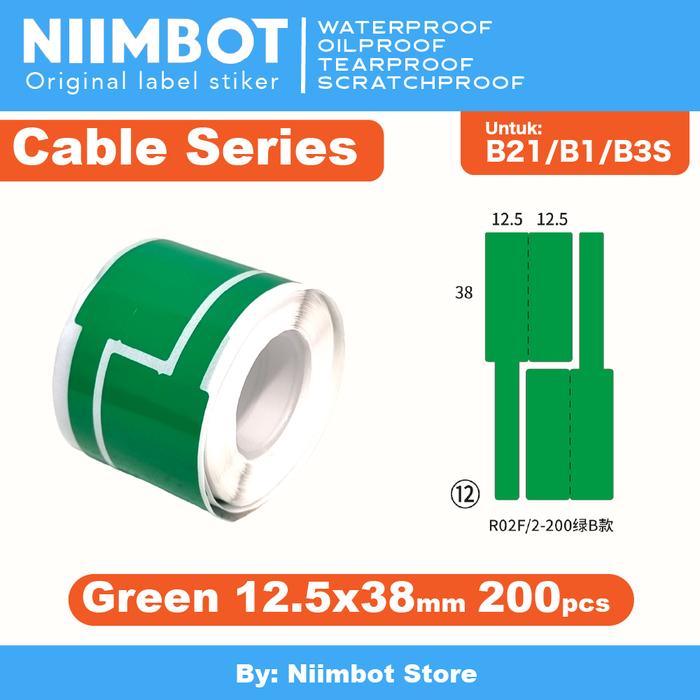 Gambar Thermal Cable Label Sticker Niimbot B21 Refill Label - Kabel - Hijau dari Sumberlezat undefined Tokopedia