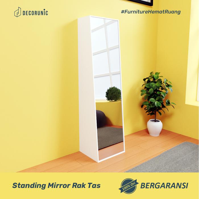 Gambar Decorunic Standing Mirror Dengan Lemari Penyimpanan Rak Tas Minimalis dari Decorunic undefined Tokopedia