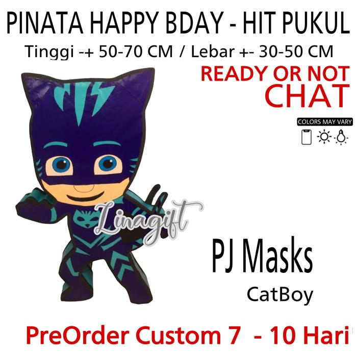 Gambar PINATA ULANG TAHUN PJ MASK CATBOY GEKKO OWLETTE HAPPY BIRTHDAY GRAB - CatBoy dari linagifts undefined Tokopedia