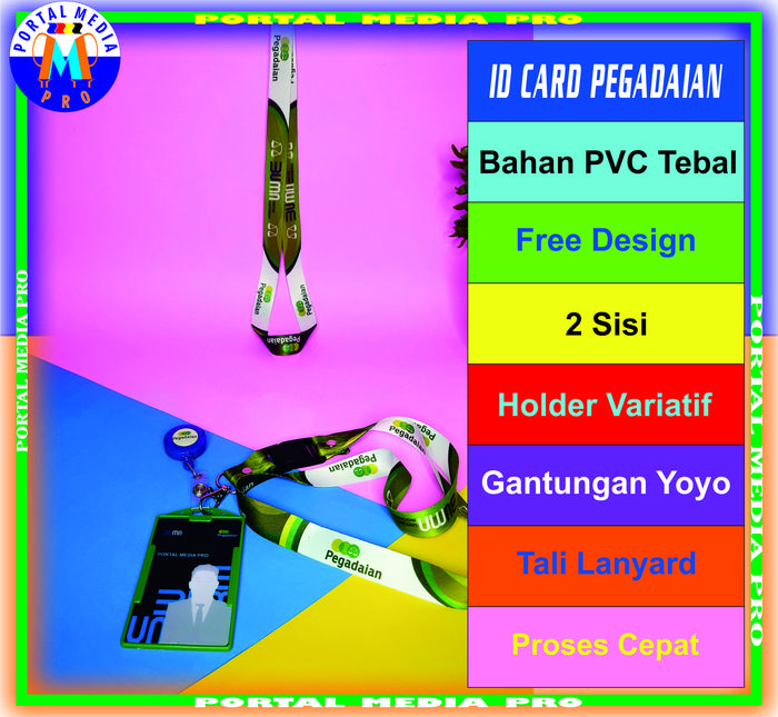 Gambar Id card BUMN pegadaian - +Holder Lanyard dari PORTAL MEDIA PRO undefined Tokopedia