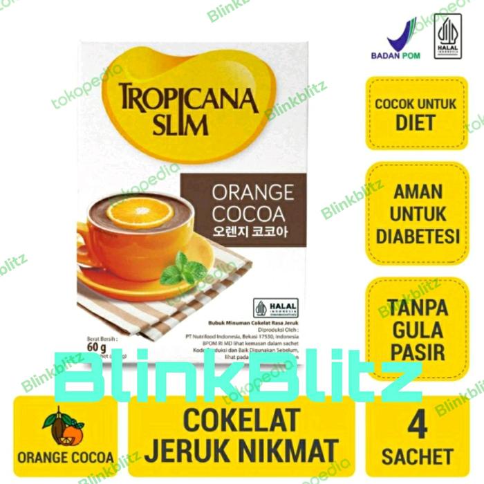 Gambar BOX Tropicana Slim Orange Cocoa Isi 4 Sachet 60 gr Minuman Jeruk dari GforB undefined Tokopedia