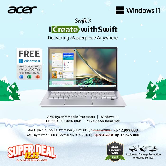 Gambar Acer Swift X (SFX14-41G-R1B6) dari IT GARAGE_NEW undefined Tokopedia