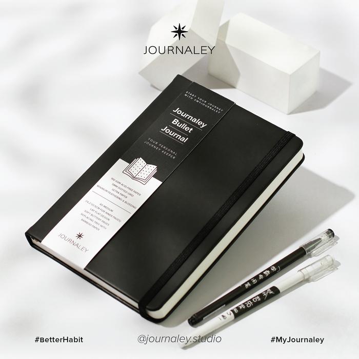 Gambar Journaley Bullet Journal Notebook Planner A5 150 gsm | Onyx Night - Extra B. Wrap dari Journaley undefined Tokopedia