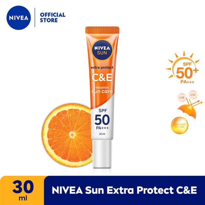Gambar Nivea Extra Protection Sun Face Serum Oil Control SPF50+ PA+++ / Nivea Sun Face Protection Serum Instant Aura SPF50+ PA+++ / Nivea Sun Extra Protect C&E SPF50 30ml Nivea Sunscreen - Vitamin C&E dari Rainbow.Bee undefined Tokopedia