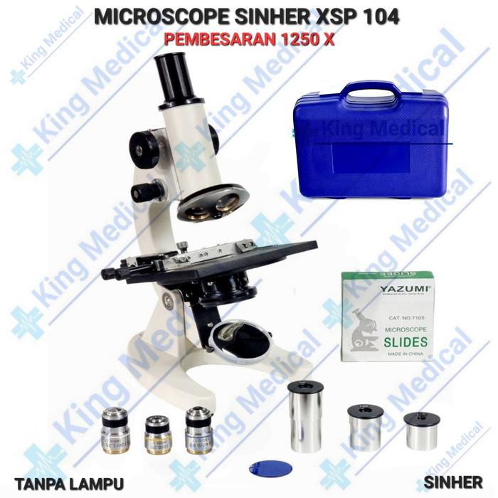 Gambar Microscope/Mikroskop Siswa Lanjutan XSP 104 /XSP 13A (Pembesaran 1250x - 104 TANPA LAMPU dari King Medical undefined 5 Tokopedia