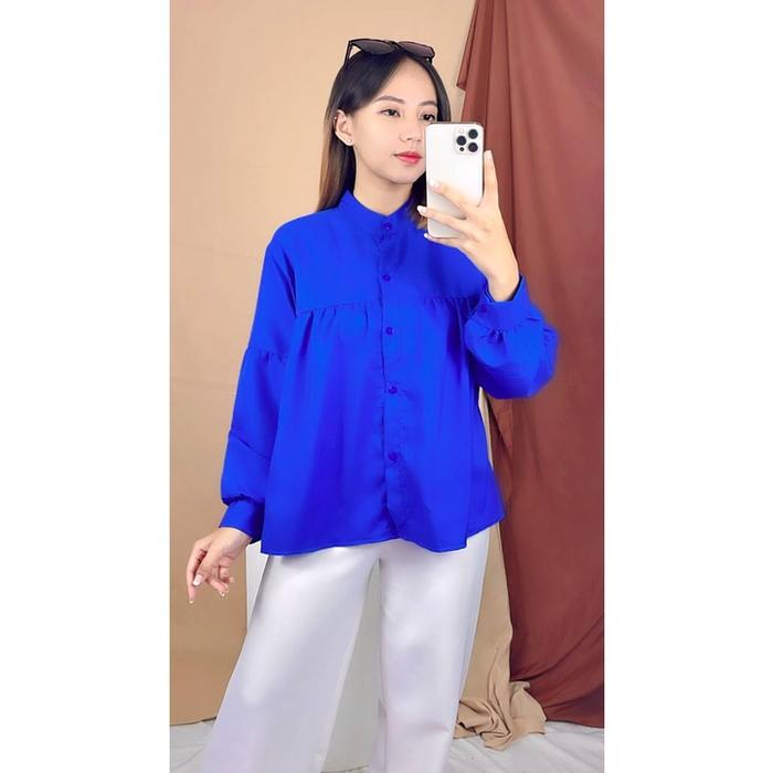 Gambar Baju Wanita Blouse Mifta Lengan Panjang // Baju Kemeja Wanita Murah - benhur dari fashionshaaay undefined Tokopedia