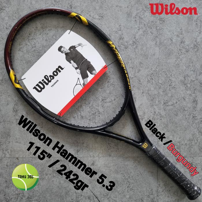 Gambar Raket Tenis Wilson Hyper Hammer 5.3 2023 ( 115" / 242gr ) - Black/Burgundy dari Tenis 365 undefined Tokopedia