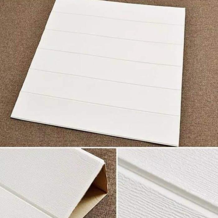 Gambar Wallpaper Dinding 3D Foam Motif Kayu Dekorasi Dinding Kamar Murah - Putih, 5mm,70cm x 35cm dari Stiker Kaca & Lemari One Shop undefined Tokopedia