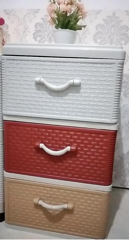 Gambar Laci Plastik Cabinet Susun Akako Super Fancy Rotan/ Lemari Susun 3 4 5 - Susun 3 dari Mebel Plastik Makassar undefined Tokopedia