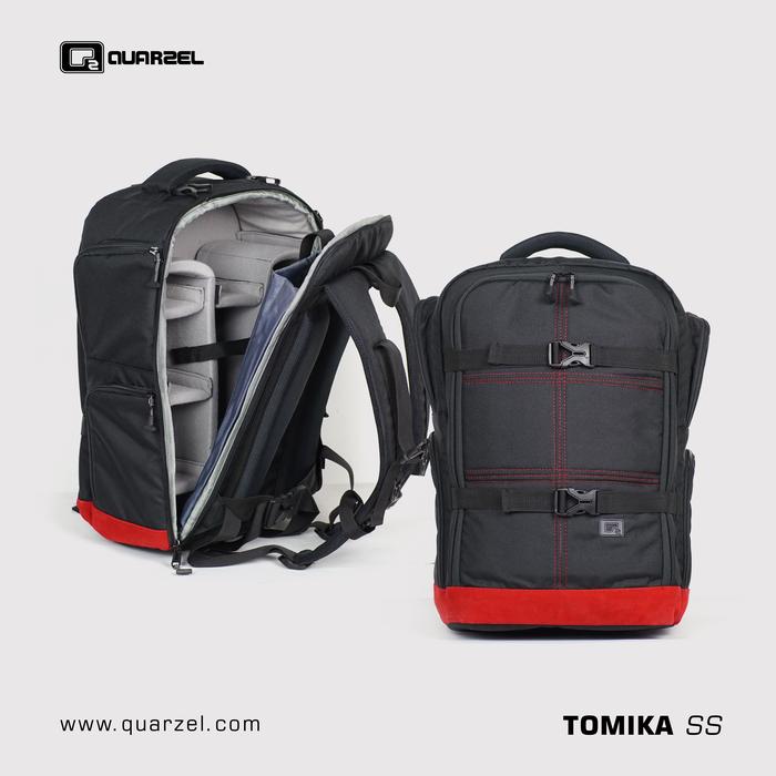 Gambar TAS KAMERA DSLR BACKPACK / RANSEL QUARZEL TOMIKA SS (Steady Series) - Hitam Merah dari Quarzel Camera Bag undefined Tokopedia