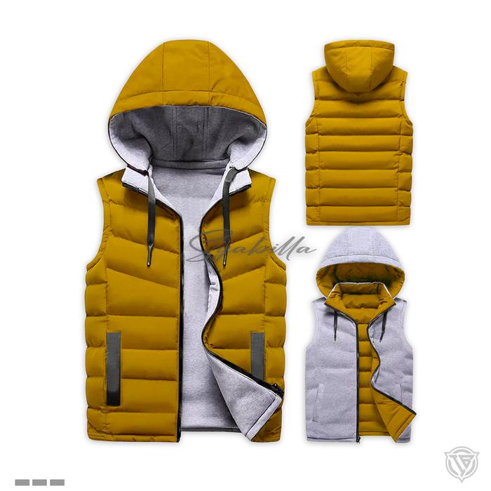 Rompi Vest Jacket With Hoodie Jaket Rompi Pria Hoodie Double Rompi