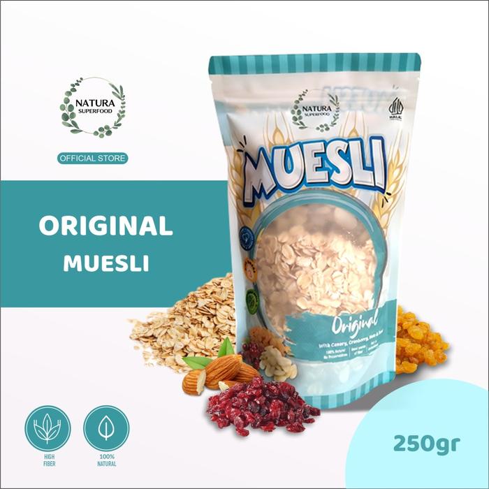 Gambar PILIH VARIAN-MUESLI 250GR. Healthy Diet. Source of fiber. - ORIGINAL MUESLI, 1 Pack dari Natura Superfood undefined 5 Tokopedia