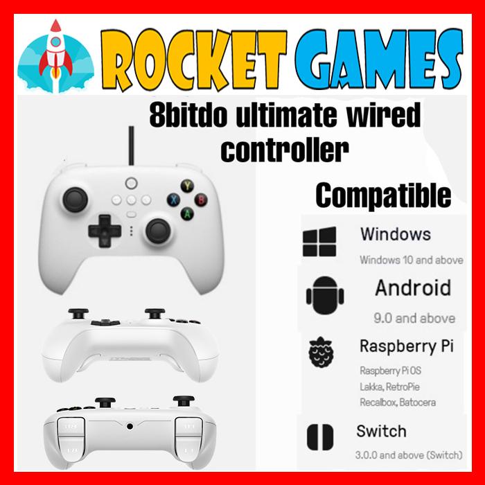 Gambar 8Bitdo Ultimate Wired Controller PC Windows Switch Android Raspberry - WHITE dari Rocket Games undefined Tokopedia