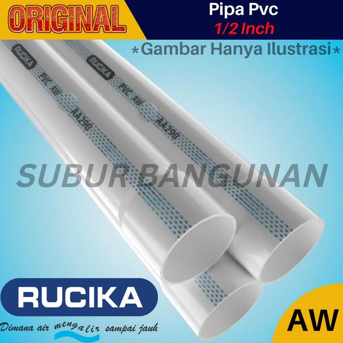 Gambar Pipa PVC Rucika Aw 1/2" Pipa Paralon Pralon 1/2 Inch Pipa Air dari Subur Bangunan ID undefined Tokopedia