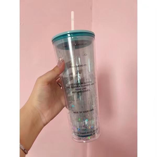 Gambar Botol minum tumbler sedotan 720ml/gelas plastik/straw water bottle - Biru dari yoimono.indonesia undefined Tokopedia