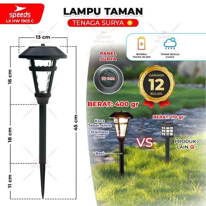 Gambar SPEEDS Lampu taman Panel Tenaga Surya Penerangan Malam Hari Solar Tancap Otomatis Safety 202-0532 - 1903 C dari Speedshome undefined Tokopedia