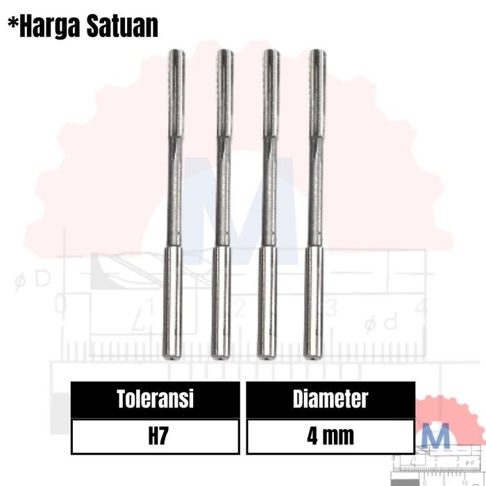 Gambar Reamer HSS Straight Reamer mesin 3mm - 12 mm - D4H7 dari Machining Solution undefined Tokopedia
