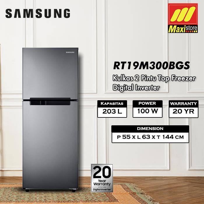 Gambar Kulkas 2 Pintu 203 Liter Samsung RT19M300BGS Garansi Resmi - Maxistore dari Maxi Store Makassar undefined Tokopedia