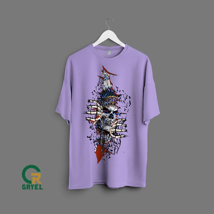 Gambar Gryel Apparel Baju Oversized Skull Crack Selalu Ready Bahan Sejuk - Lillac, S dari gryel apparel undefined Tokopedia