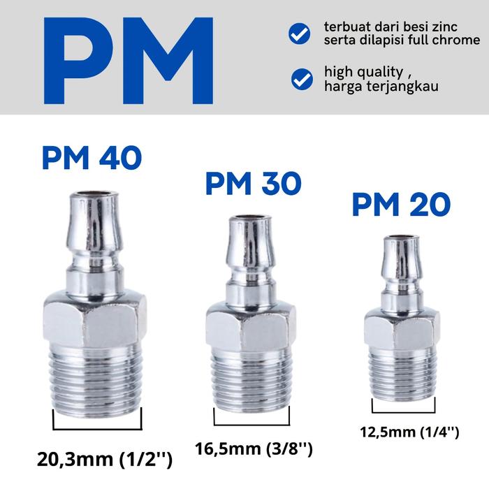 Gambar Sambungan Selang Angin Courpler / Quick coupler SF PF SH PH SM PM - PM, 20 dari CAHAYA BARU SENTRAL undefined Tokopedia