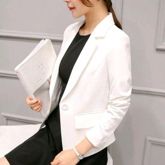 Gambar jas blazer wanita formal murah Jas blazer wanita kekinian - Putih, S dari San.Store5 undefined Tokopedia