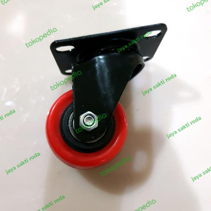Jual Roda 2 inch pu merah ball bearing type hidup - Jakarta Barat ...